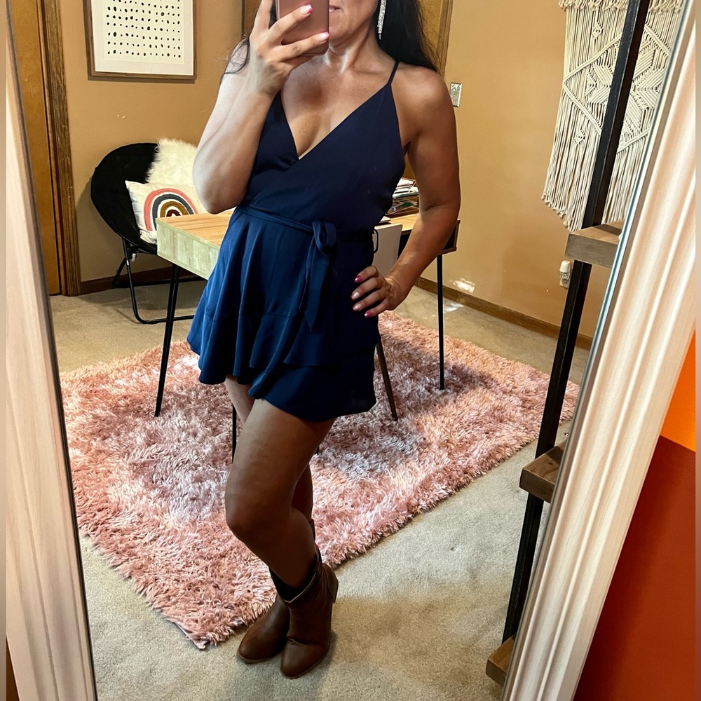 Navy Altar’d State Artesia Romper - costal cowgirl- festival season!